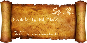 Szakály Máté névjegykártya