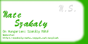 mate szakaly business card